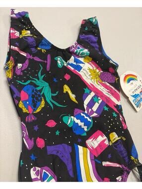 NWT Vintage 80s 90s GK Gym-Kin Elite Sportswear Dancewear Leotard Size Small